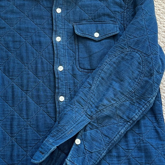 Best Made Co. mens Quilted Jacket Denim in Navy - small - Picture 4 of 7